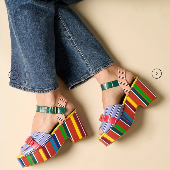 Charlotte Stone Colorful Striped Platform Sandals
New in box, never worn - Picture 2 of 4